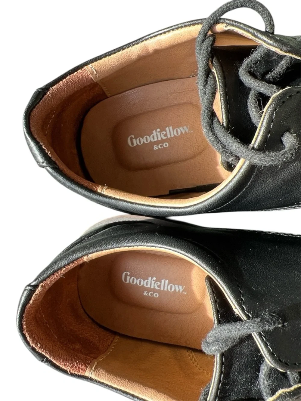 Goodfellow & Co Leo Oxford Vegan Leather Black Derby Dress Shoes Men 8